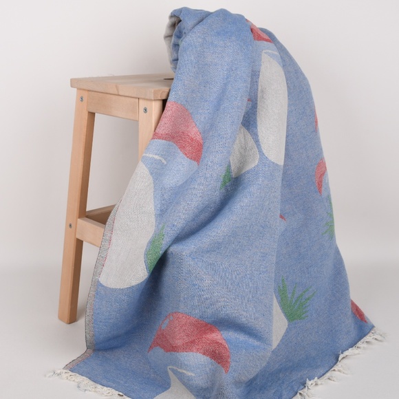 The Mushroom Travel Towel Blanket Reversible 100% Organic Cotton - Picture 9 of 13